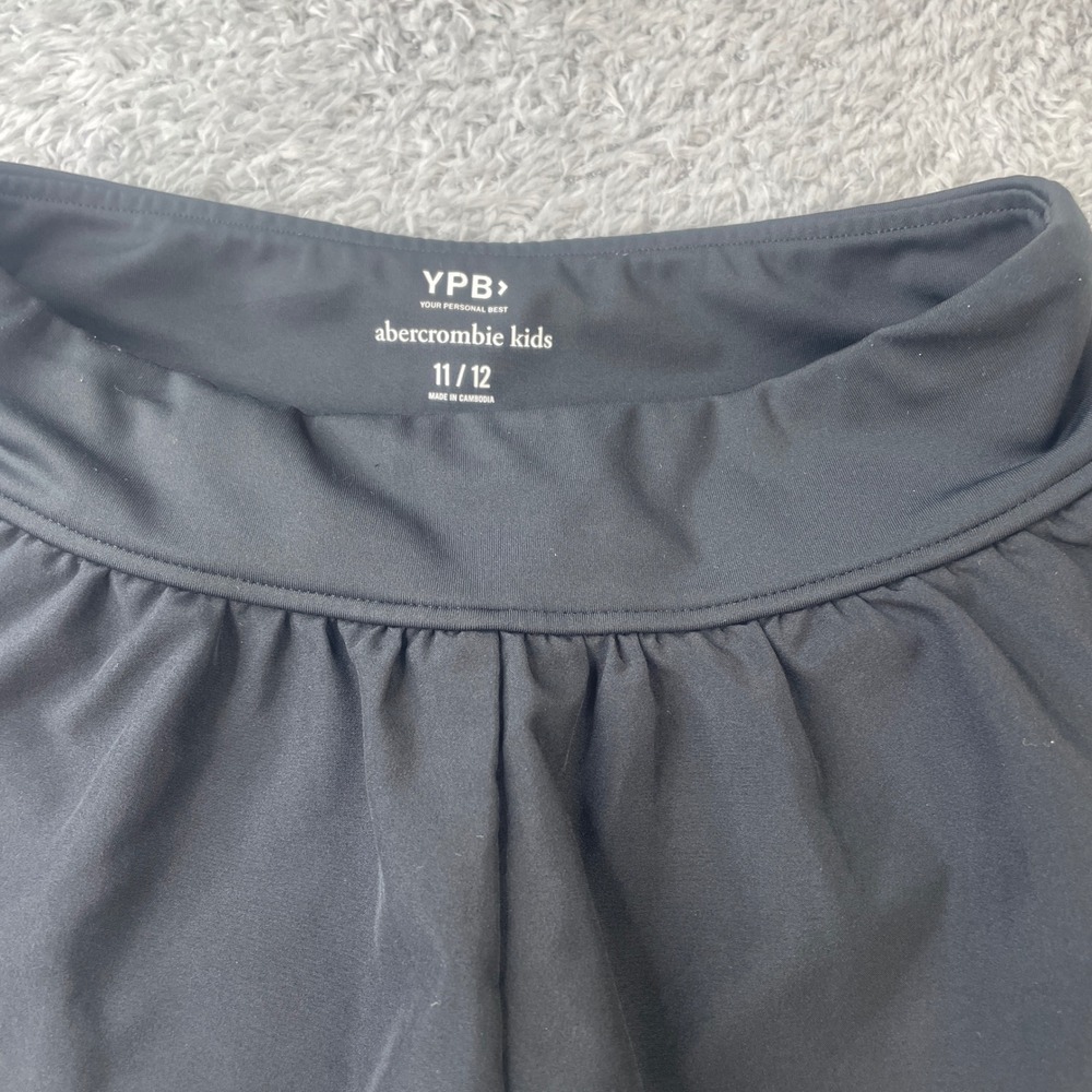 Abercrombie Kids YPB Active Shorts Girls 11/12 Black Layered Athletic Skort - Picture 3 of 6